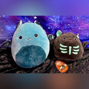 Halloween Squishmallow Original 10-Inch Lucasta 🦇 8-Inch Hawley Flipamallow Bats